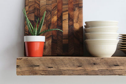 Urban Legacy Reclaimed Barn Beam Deep Shelves | Deep Shelves with Brackets Included, Set of 2 |