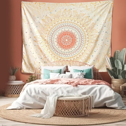 Damanse Floral Tapestry Wall Hanging Cute,Boho Wall Tapestry for Bedroom Aesthetic,Mandala Living
