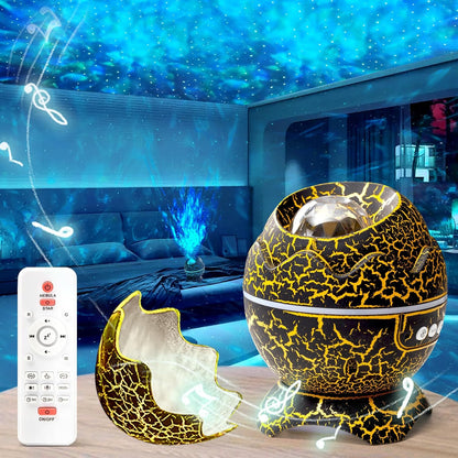 XQBX Dinosaur Egg Galaxy Projector Glow in The Dark Stars for Ceiling Room Decor Aesthetic led