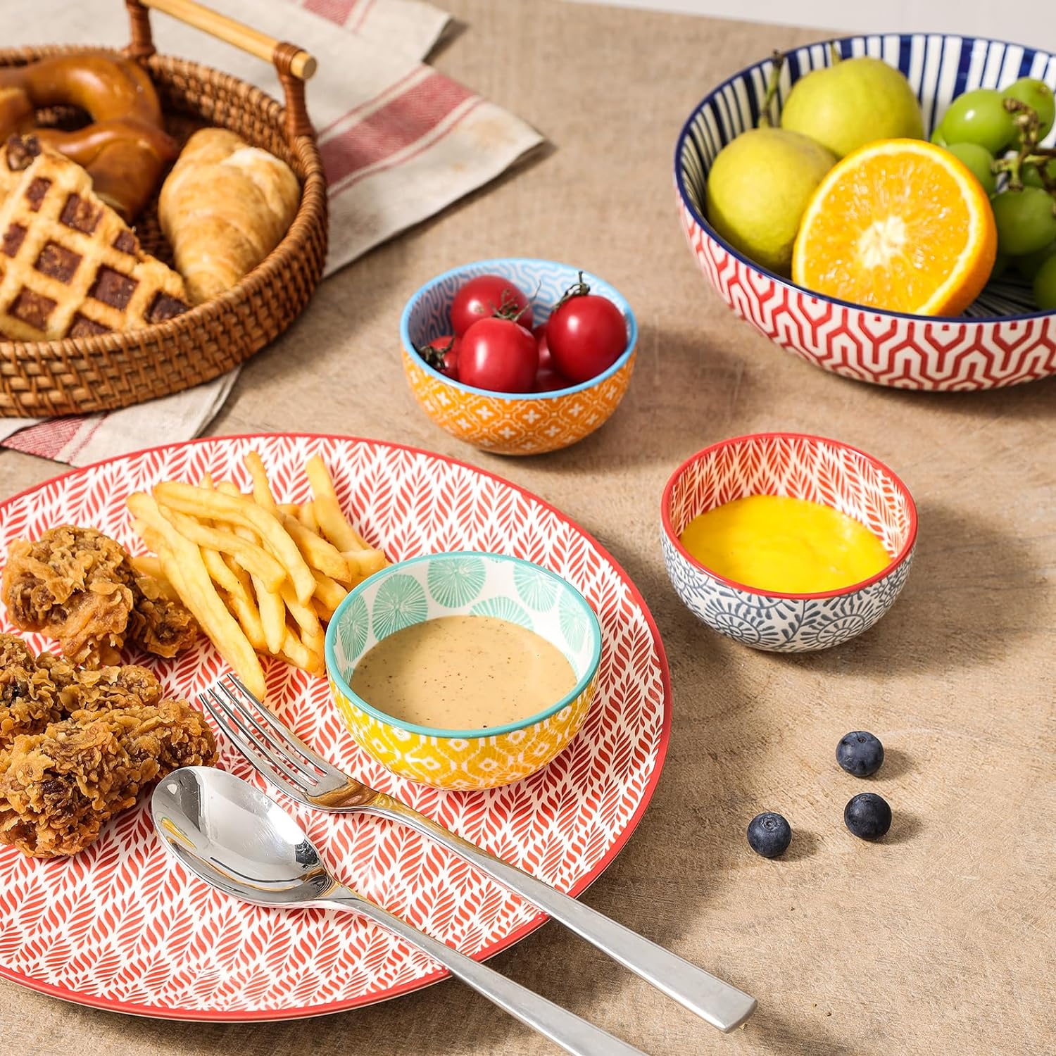Selamica Ceramic 4 OZ Dipping Bowls Set, 3.5 Inch Mini Bowl for Dipping, Side Dishes, Microwave