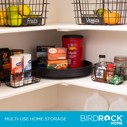 BIRDROCK HOME Wire Storage Basket Set - Iron Baskets for Organizing, Kitchen Pantry Shelves