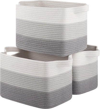 Storage Basket for Organizing, Woven Baskets for Storage, Rectangle Decorative Baskets for Shleves