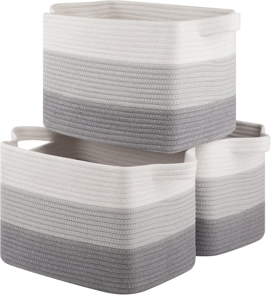 Storage Basket for Organizing, Woven Baskets for Storage, Rectangle Decorative Baskets for Shleves