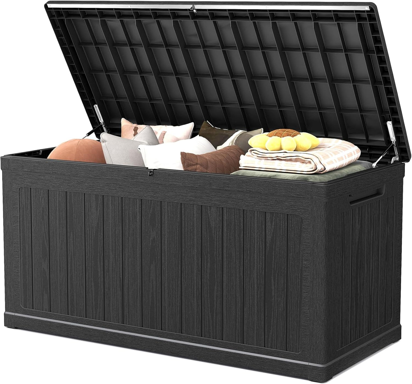 260 Gallon Deck Box Lockable, Outdoor Storage Box Waterproof and UV Resistant, Large Patio Storage