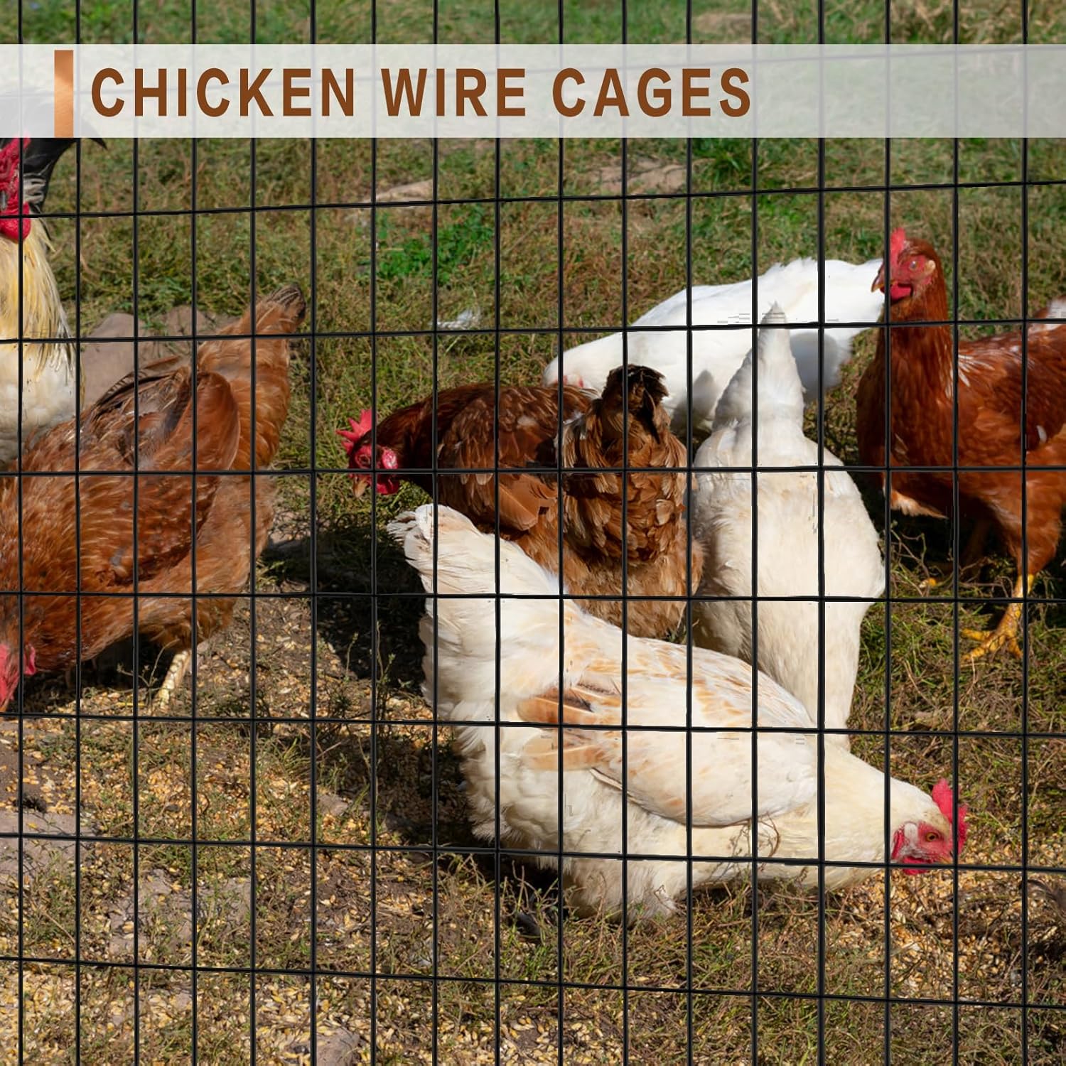 Tongmo 2 ft x 100 ft Black PVC Coated Welded Wire Fence, 16GA Garden Chicken Wire Fence Roll, Mesh