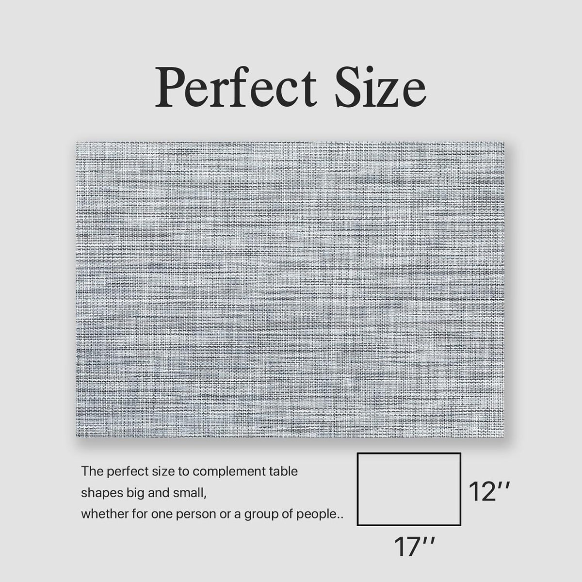 Placemats Set of 8 - Easy Clean Woven Vinyl Placemats for Dining Table, Indoor/Outdoor Place Mats