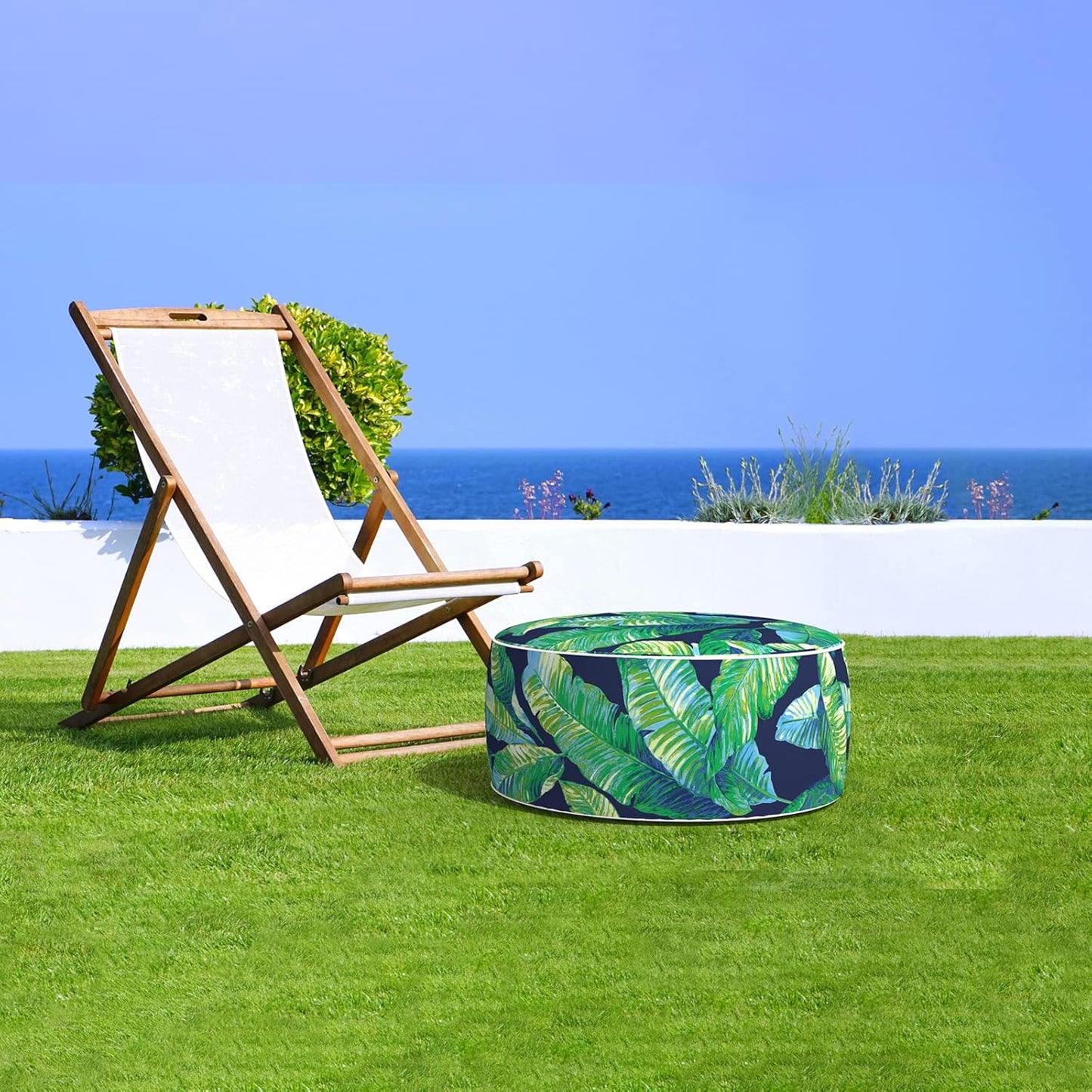 LVTXIII Inflatable Stool Ottoman Footrest with Handle, All Weather Foot Rest, Indoor or Outdoor Use