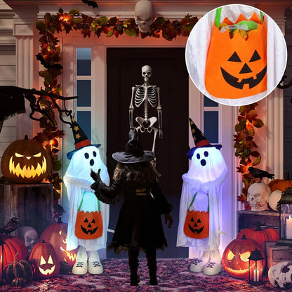 Halloween Decorations Ghost Decor Light-Up Color-Changing Spooky Ghost Porch Decorations Trick or