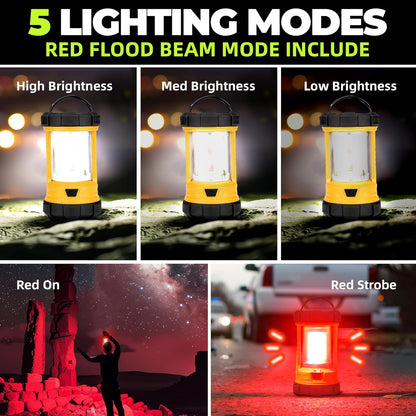 Rechargeable Camping Lantern, 3000LM 5 Light Modes Camping Light 4400 Capacity Phone Charger LED