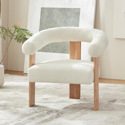 VKNOW Accent Chair Living Room Chair, Modern Upholstered Armchair with Solid Wood Legs, Comfy