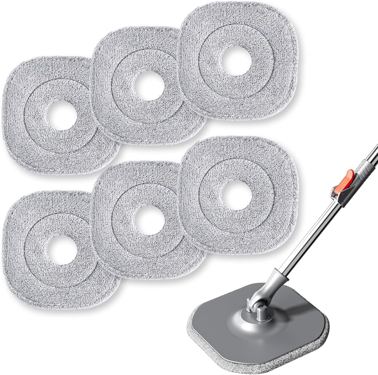 9 Inch Square Microfiber Mop Pad Refill Compatible with True & Tidy Mop System and Most 9 Inch