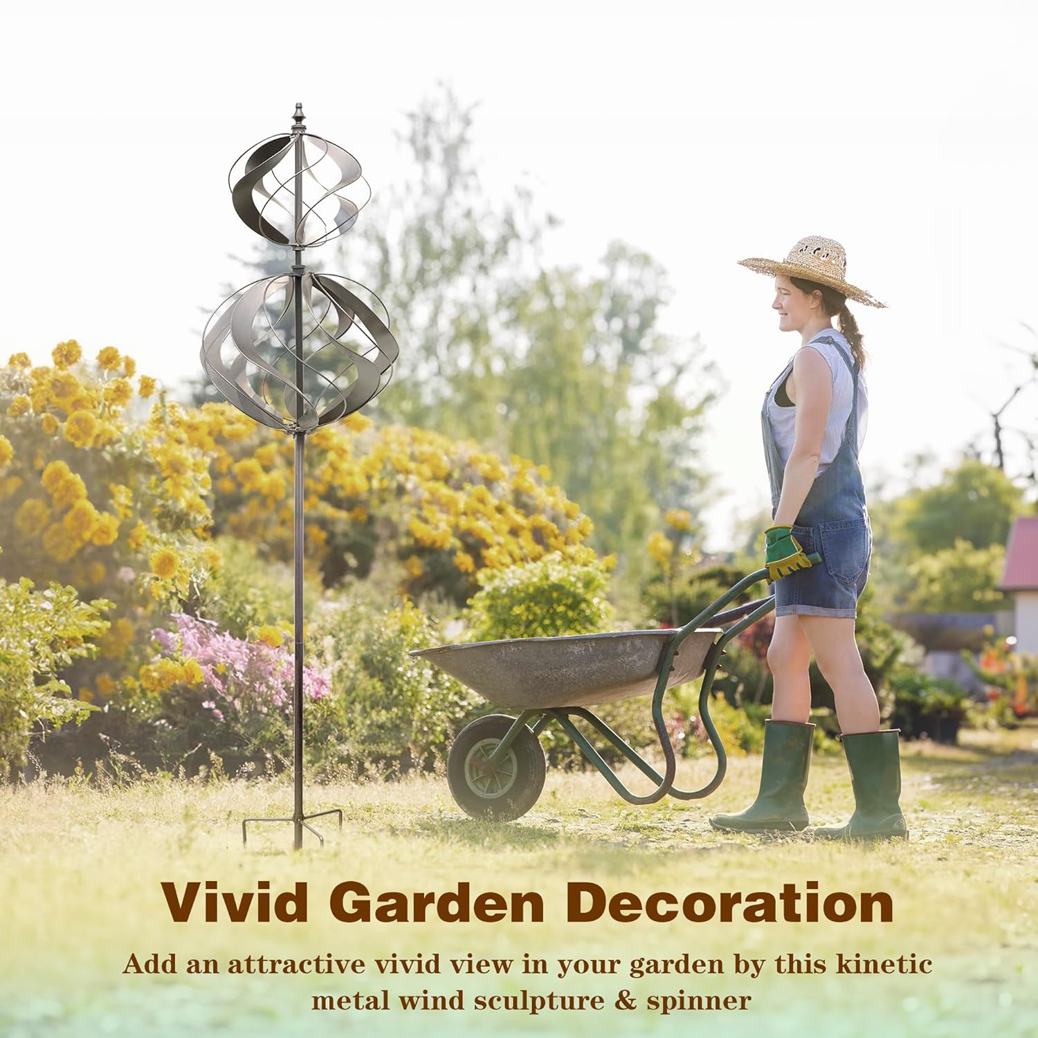 Wind Spinners Outdoor Metal - Large Kinetic Wind Spinner for Yard Garden, Windmills Lawn Ornament