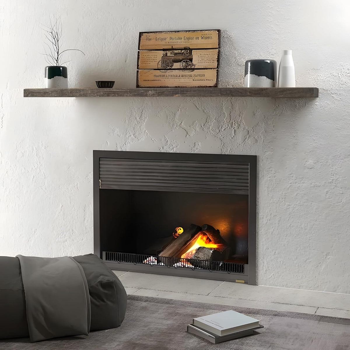 Solid Reclaimed Wood Floating Shelf 48inches Width and 8 inches Depth, Rustic Reclaimed Barnwood