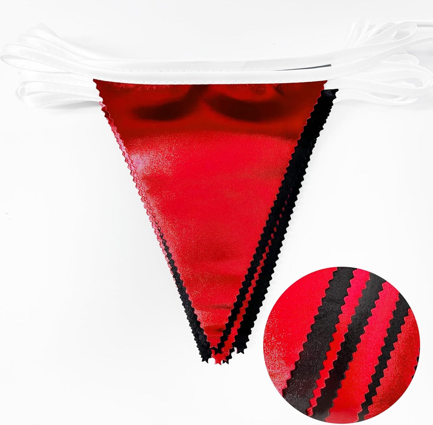 Red Black Party Decoration Metallic Fabric Triangle Pennant Banner Flag Bunting Garland for