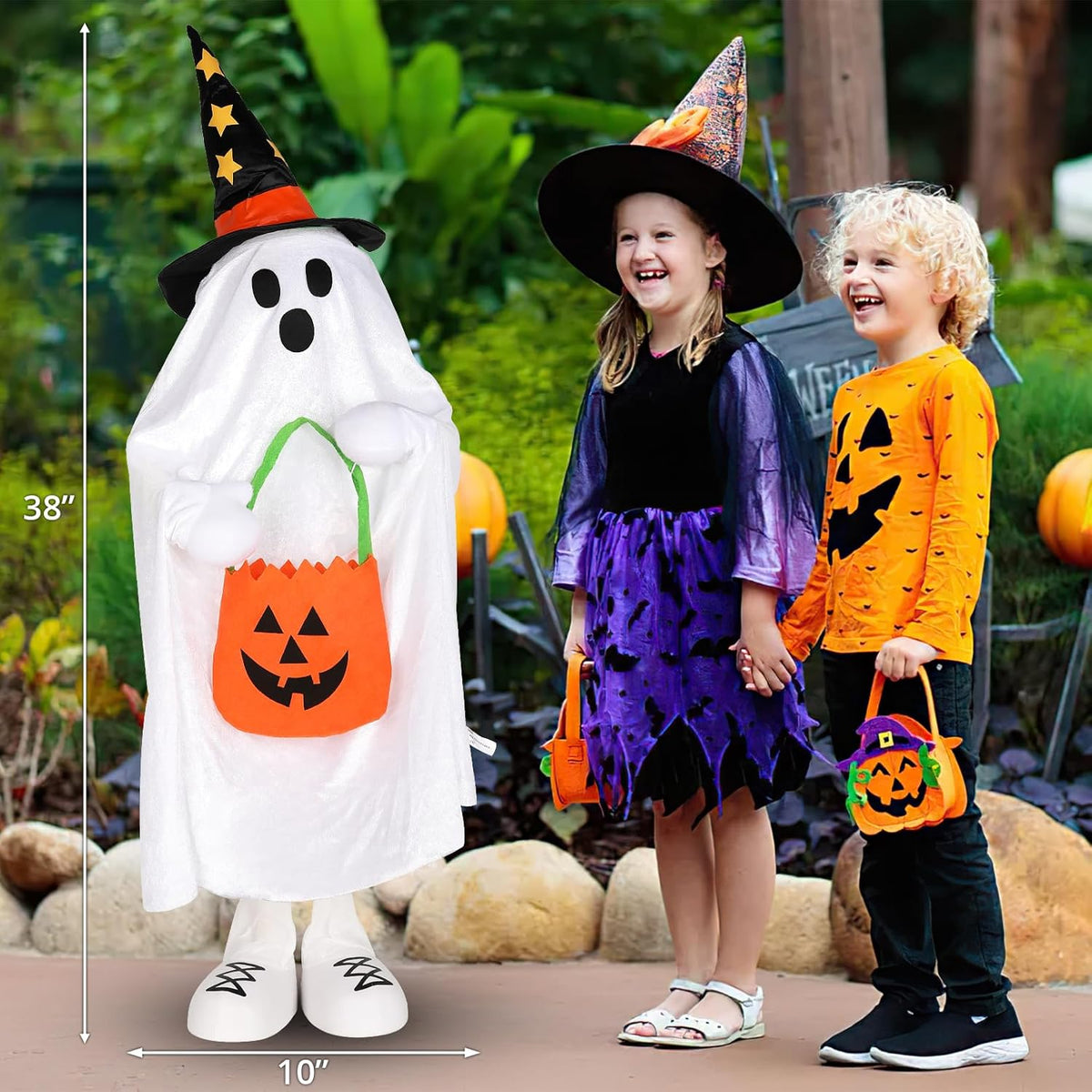 Halloween Decorations Ghost Decor Light-Up Color-Changing Spooky Ghost Porch Decorations Trick or