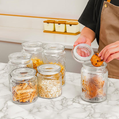 32oz Vintage Glass Jar With Lid, Glass Storage Containers, Airtight Kitchen Storage Containers For