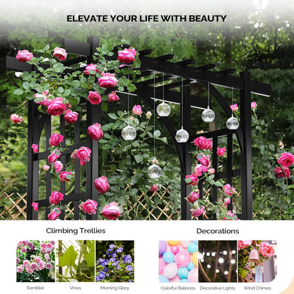 VINGLI Garden Arbor, PVC Wedding Arch for Ceremony Party, Garden Trellis for Climbing Plants
