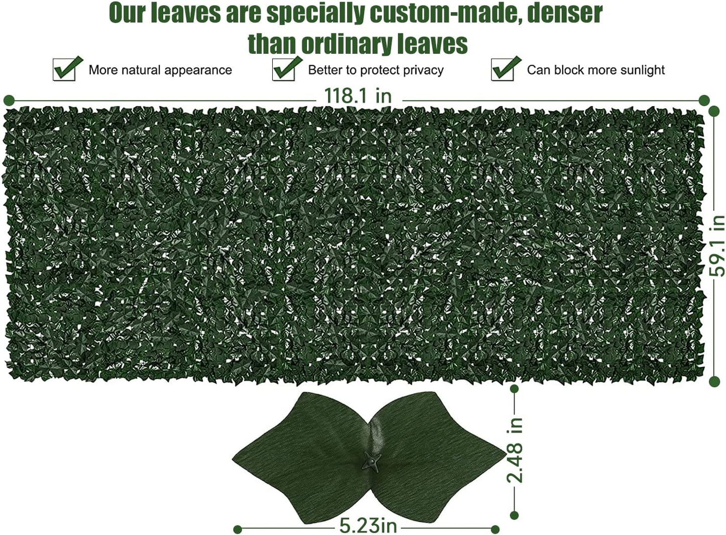 Faux Ivy Privacy Fence Screen Outdoor Expandable Artificial Greenery Roll Fake Hedge Wall Patio