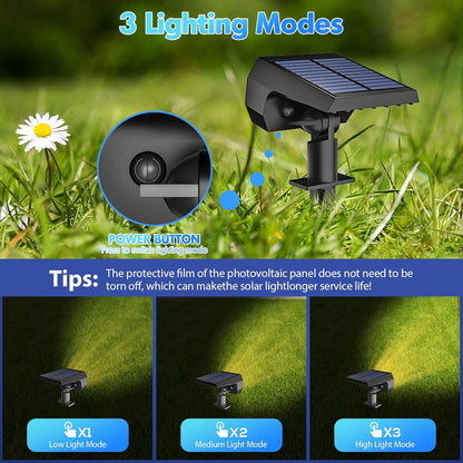 NYMPHY Solar Lights Outdoor Waterproof IP68, 56 LED 3 Lighting Modes Solar Powered Garden Yard Spot