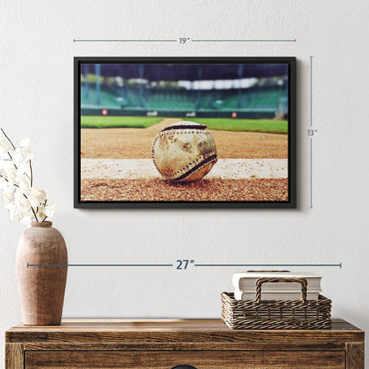 ElephantStock Baseball In Stadium Wall Art - Horizontal Framed Canvas - 1-Piece Living Room Wall