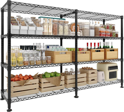 Garvee Metal Storage Shelves 4-Tier, Wire Shelving Rack 59"Wx13.8"Dx59.5"H,