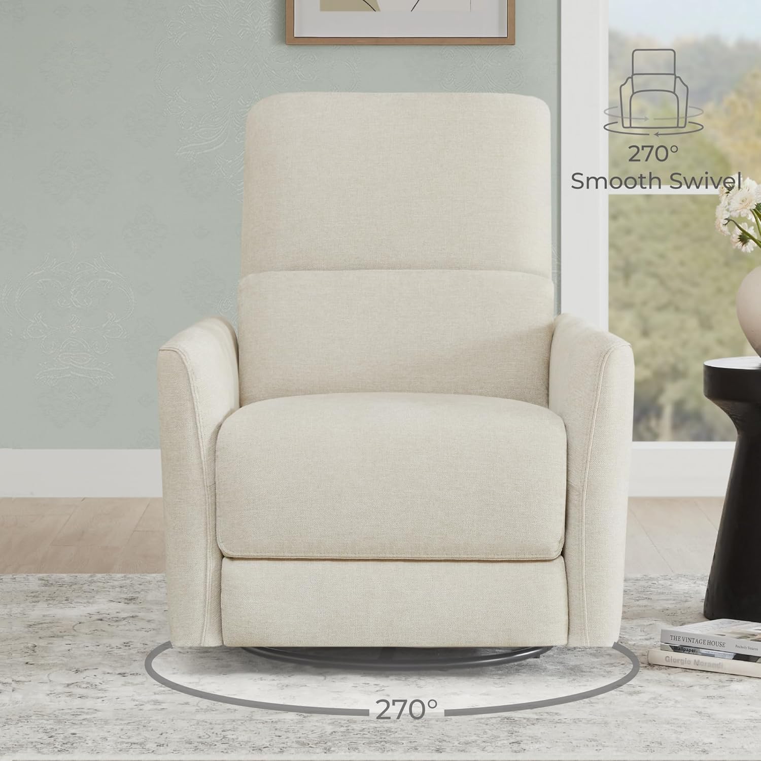 CHITA Power Recliner Chair Swivel Glider, FSC Certified Upholstered Living Room Nursery Reclining
