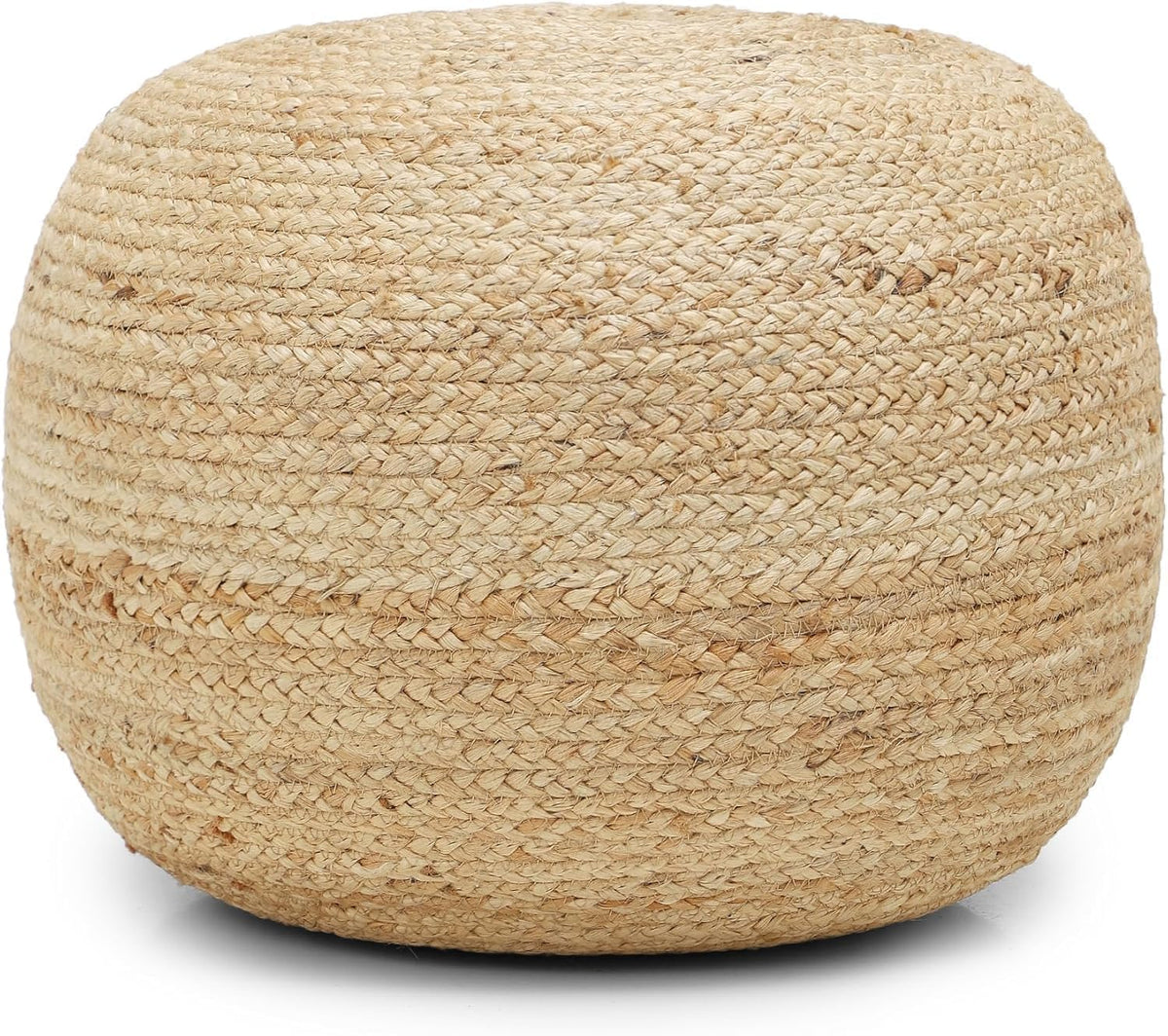 REDEARTH · Jute Circular Pouf Ottoman - Braided Pouffe Accent Sitting Round Footrest for Living