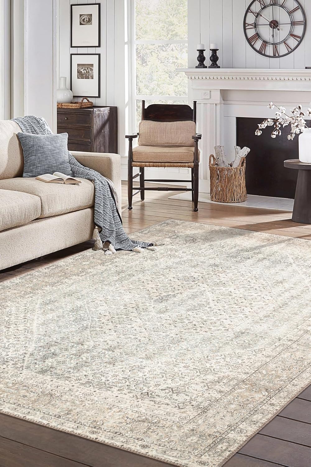 Keen Home Design 9x12 Rug - Machine Washable Area Rug with Non-Slip Backing, Ideal for Living Room