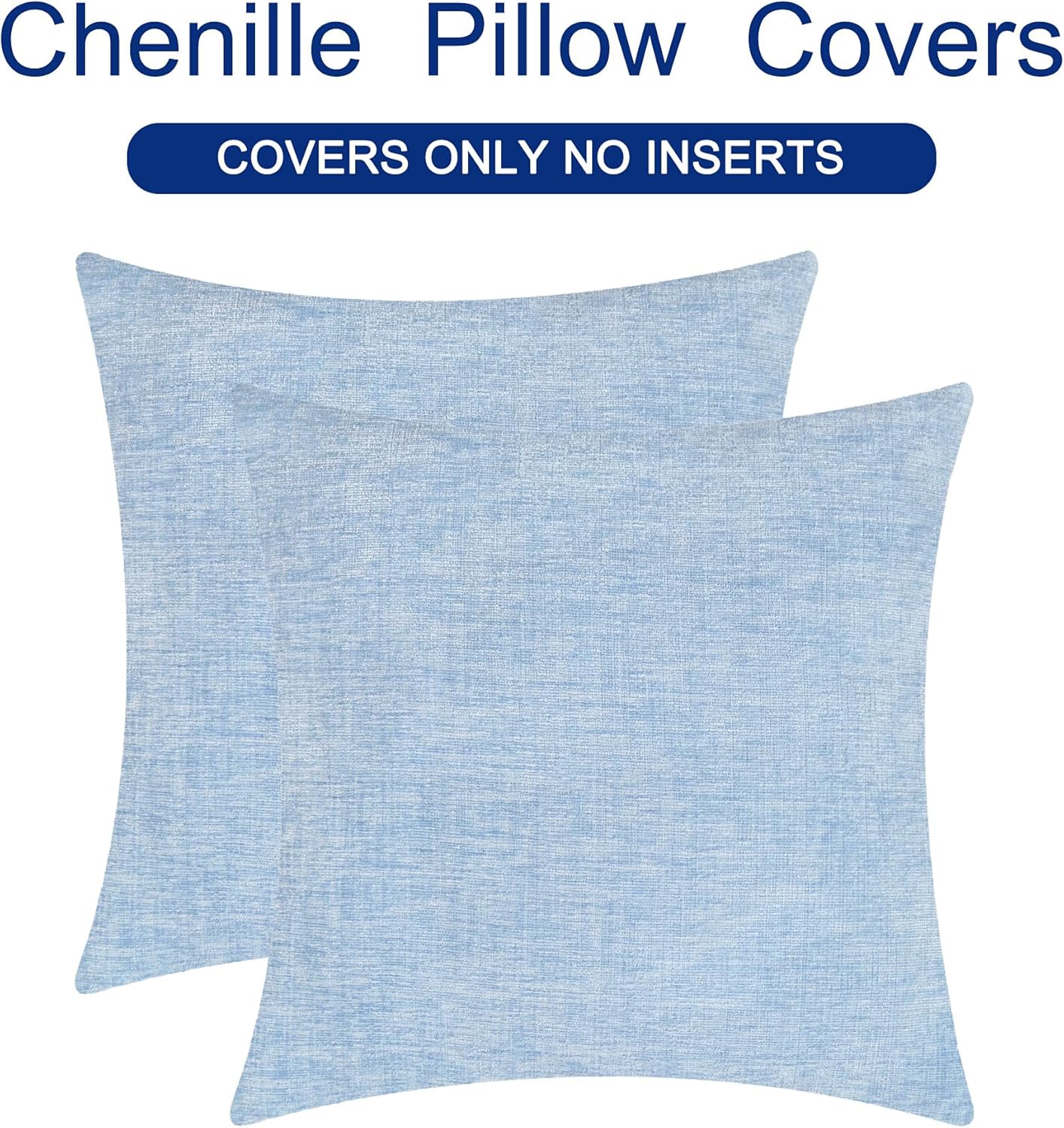 CaliTime Throw Pillow Covers Decorative 16 X 16 Inches Pack of 2 Cozy Chenille Cushion Cases for