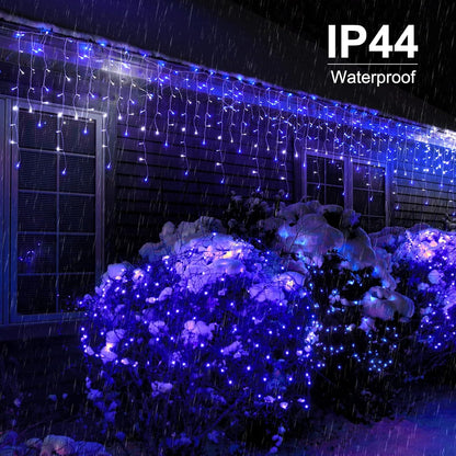 Brightown Icicle Lights Outdoor, 20Ft Christmas Lights with 30 Drops, 1125 LED Firecracker Icicle