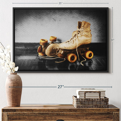 ElephantStock Vintage Skates Pop Wall Art - Horizontal Framed Canvas - 1-Piece Living Room Wall
