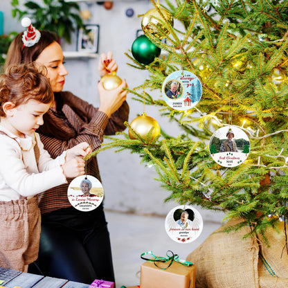 Valyria Personalized Memorial Christmas Photo Ornament, in Loving Memory Ceramic Custom Christmas