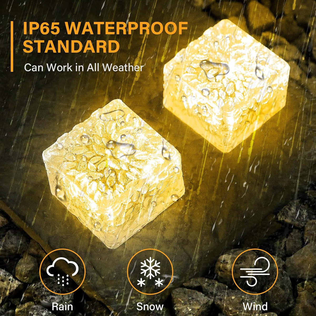 Solar Brick Lights Outdoor Solar Lights Outdoor Waterproof Patio Brick Lights Garden Decor for