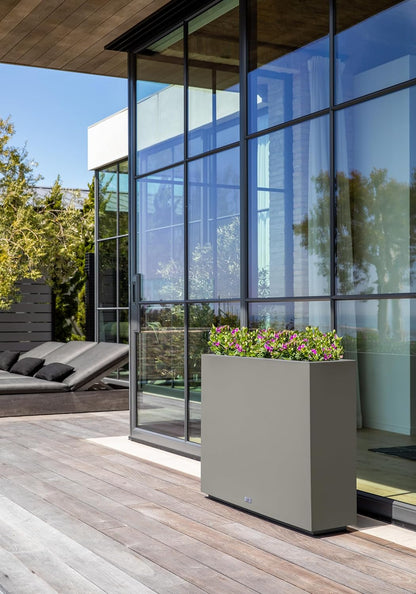 Veradek Block Series Span Plastic Planter - Tall Rectangular Planter for Indoor or Outdoor