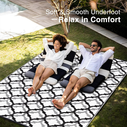 OLANLY Reversible Outdoor Rug 6x9 ft Clearance, Waterproof Outdoor Plastic Straw Rug with