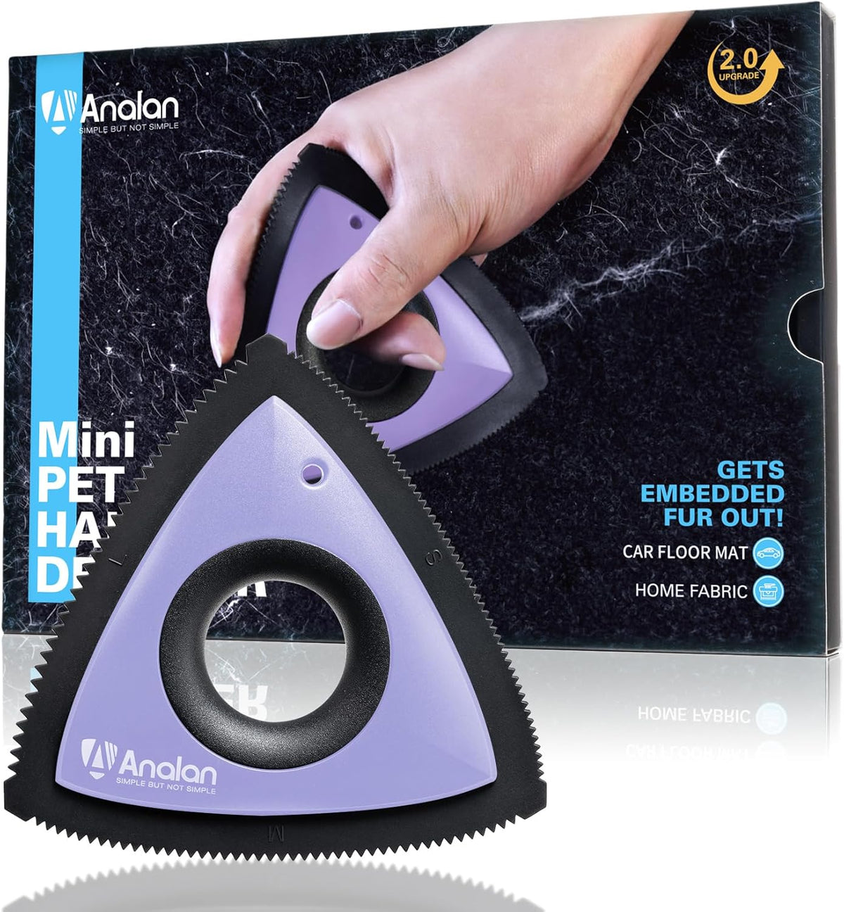 Analan Mini Pet Hair Remover for Car Detailing Supplies, Carpet Dog Hair Remover for Car Interior