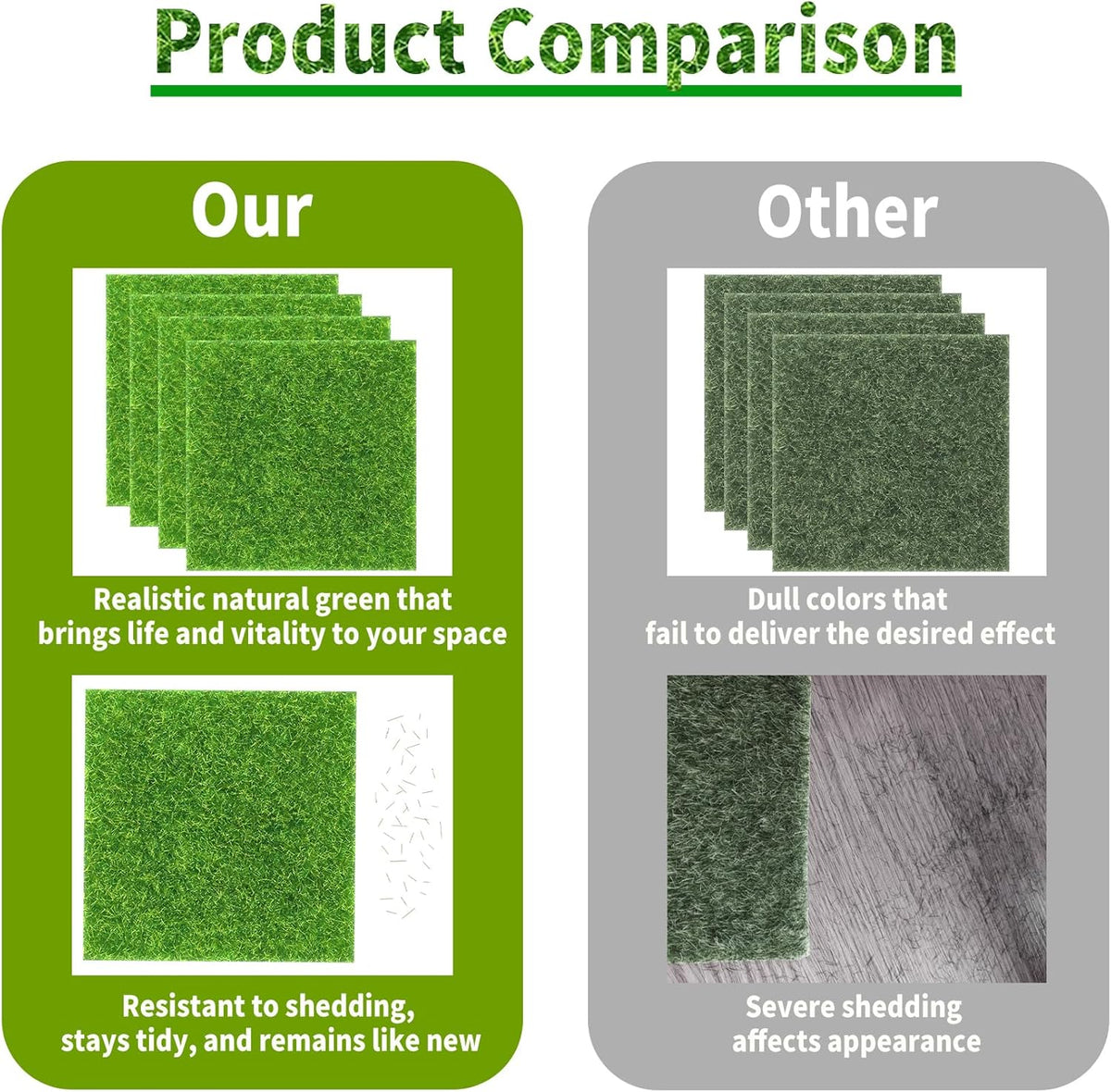 12 Packs 6 X 6 Inch Fake Grass Decor for Crafts, Artificial Grass for Dollhouse Miniature Ornament