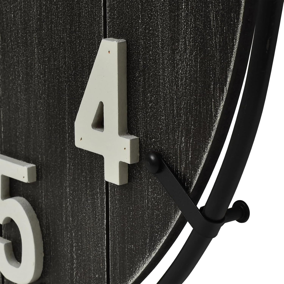 Large Old Town Farmhouse Wall Clock – 24 Inches Rustic Antique Wood with Metal Circle and Large
