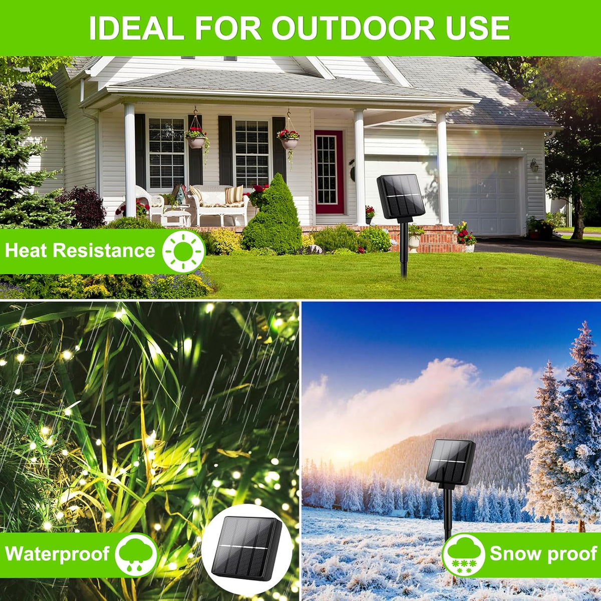 Brightever Outdoor Solar String Lights Waterproof, 6-Pack Total 240FT 600 LED Solar Powered Fairy
