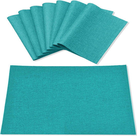 Cloth Placemats Set of 8, Linen Type Fabric Placemats Machine Washable Heat Resistant Placemats
