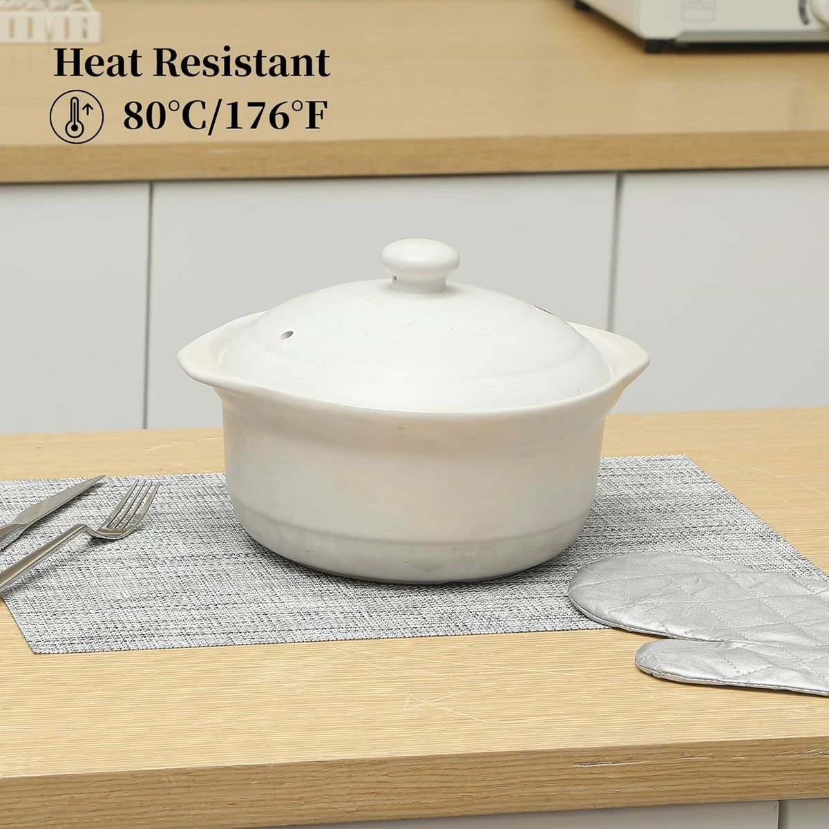 Leetaltree Linen Grey Placemats Set of 12 - Heat Resistant Non-Slip Place mats for Dining Table