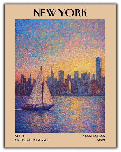 Retro Vintage New York Wall Art Print - 11x14 Unframed Poster - New York City Souvenirs, Cute