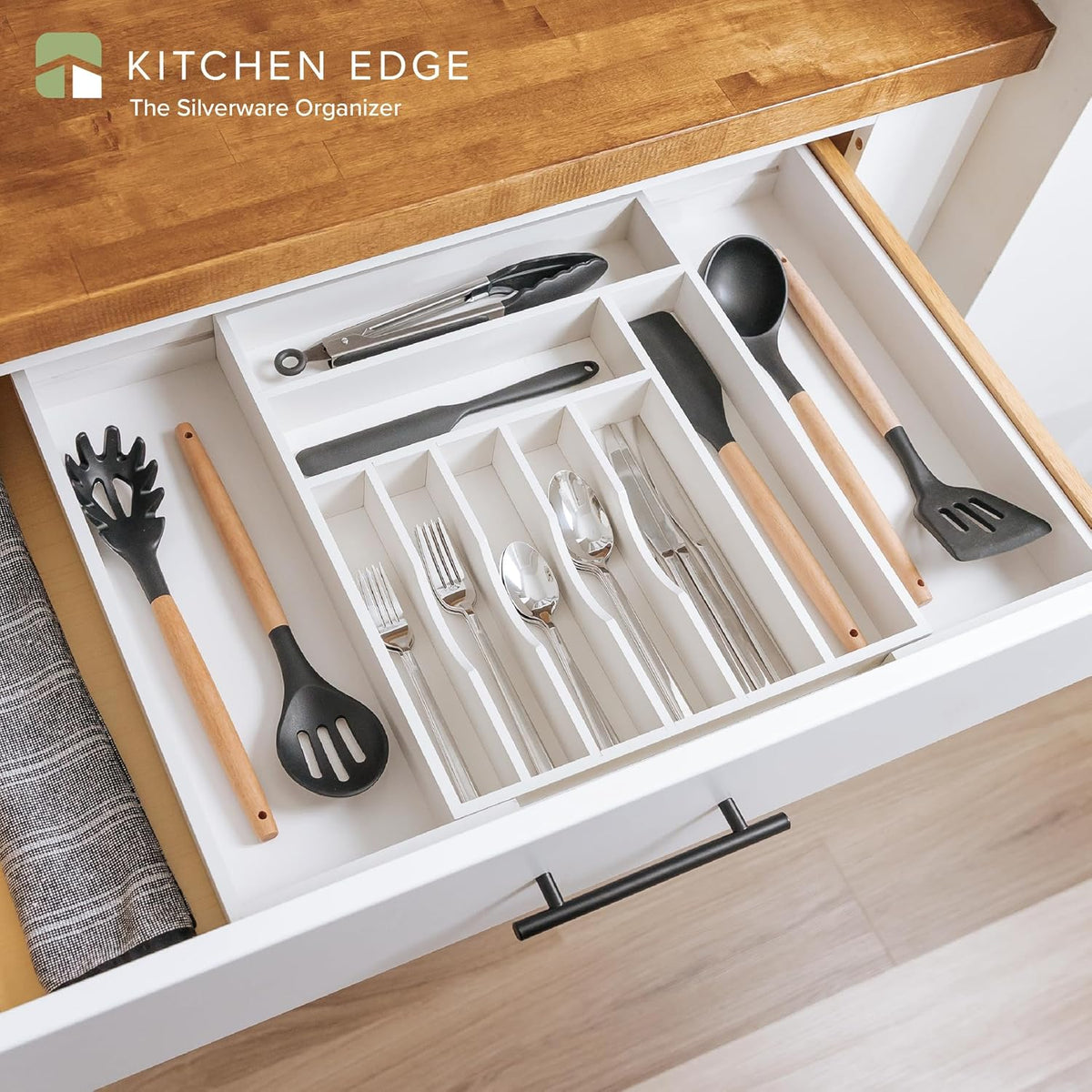 Premium Silverware, Flatware and Utensil Organizer for Kitchen Drawers, Food-Safe Contract Grade