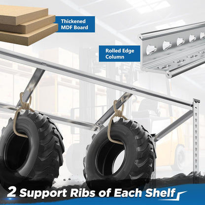 REIBII Garage Shelving, 4 Tier Storage Shelves Load 2000LBS, Adjustable Garage Shelving Heavy Duty