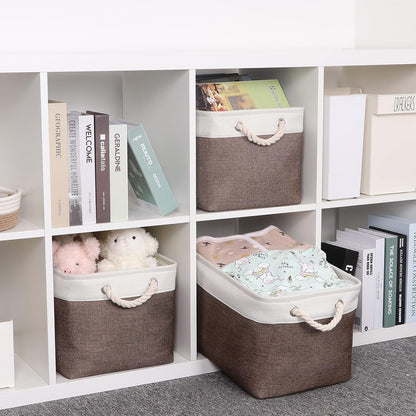 Bidtakay Baskets Fabric Storage Bins for Shelves [3-Pack] Decorative Storage Baskets for Organizing
