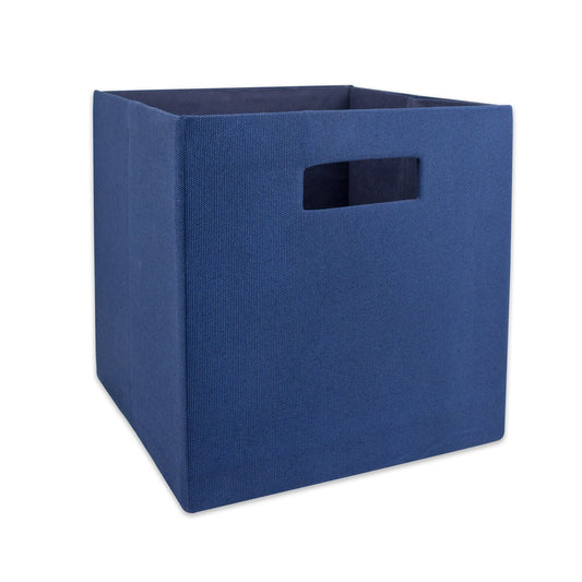 DII Fabric Storage Cube Organizer Bin 11x11x11 Foldable, Nautical Blue