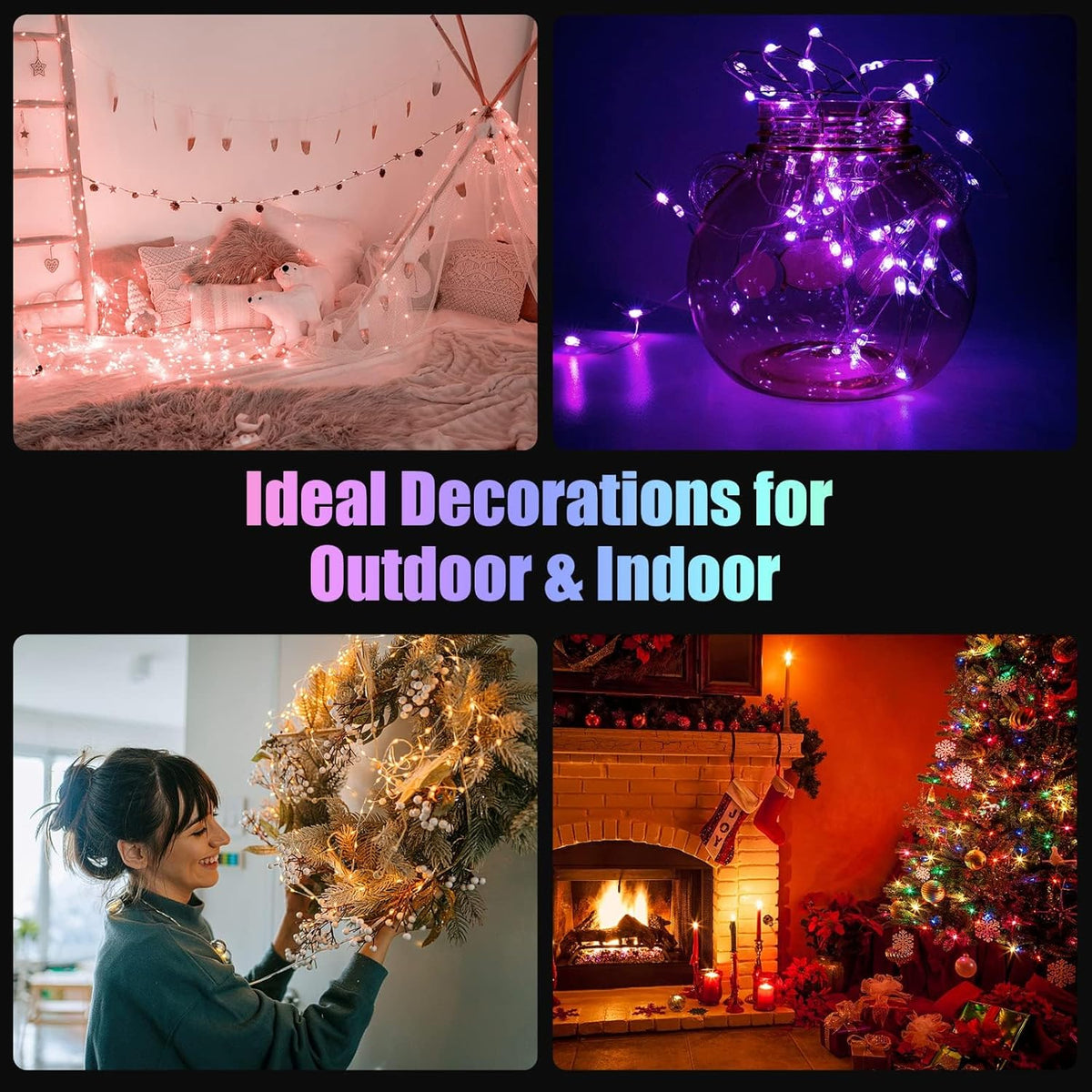 Dazzle Bright Color Changing Fairy Lights Battery Operated, 2 Pack Total 40FT 120LED Silver Copper