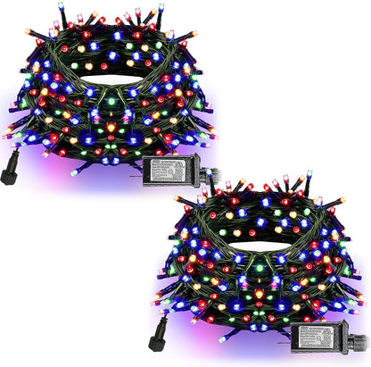Dazzle Bright 132FT 400 LED Christmas Lights, Christmas String Lights Plug in with 8 Modes