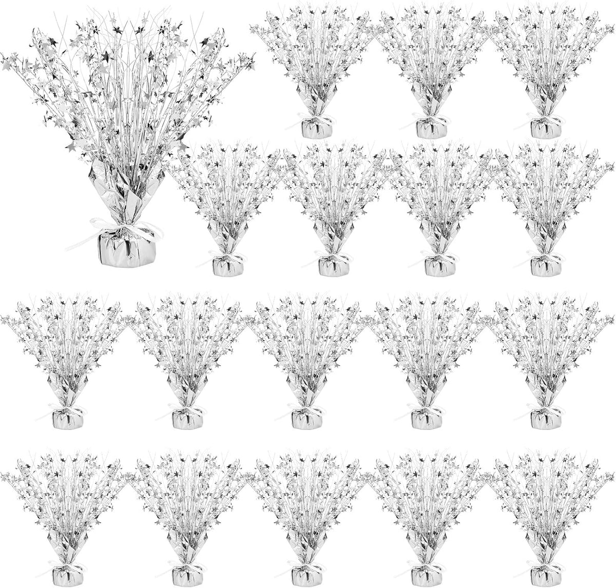 Crowye 18 Pieces Metallic Foil Spray Centerpiece Party Star Table Decoration Burst Metallic Table
