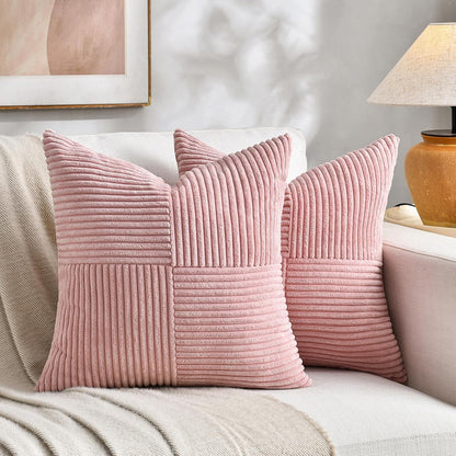 Fancy Homi 2 Packs Blush Pink Big Decorative Throw Pillow Covers 24x24 Inch for Living Room Couch